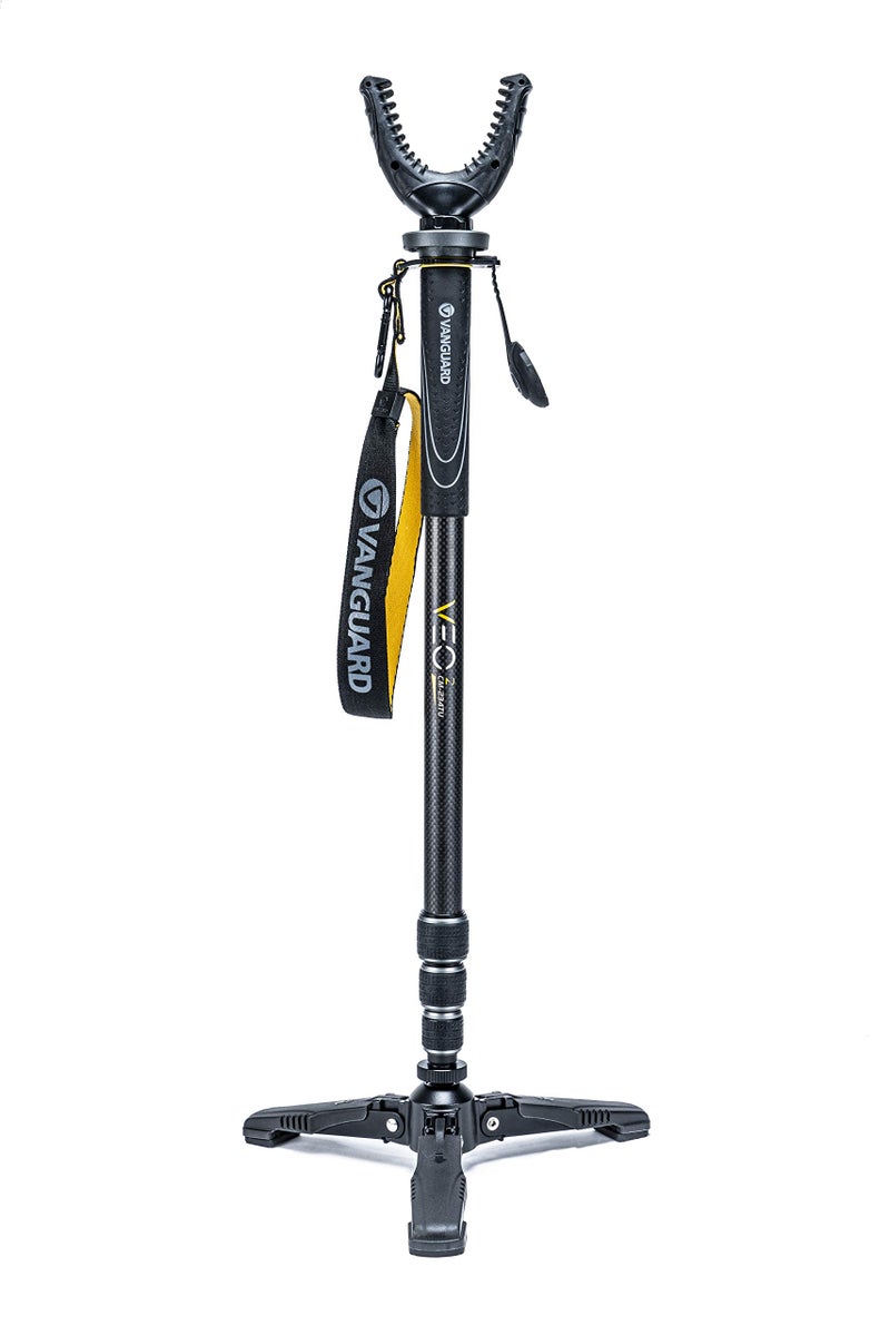 Vanguard VEO 2 CM-234TU Carbon Fiber Shooting Stick, Tri-Stand Base with Ball Joint, Rotating and Removeable U Shaped Yoke - Image 1